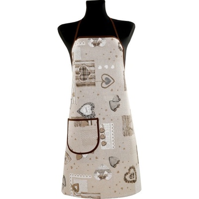 Made in Italy Zástěra béžové srdíčka Uni Béžová