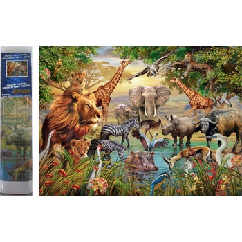 Norimpex - Puzzle Diamond Painting Safari by the river 30x40cm - 1 - 39 piese