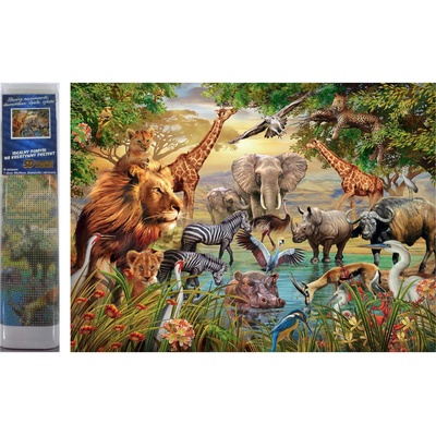 Norimpex - Puzzle Diamond Painting Safari by the river 30x40cm - 1 - 39 piese