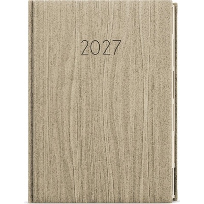 Baloušek Oskar Wood A5 týdenní 2027 světle hnědý