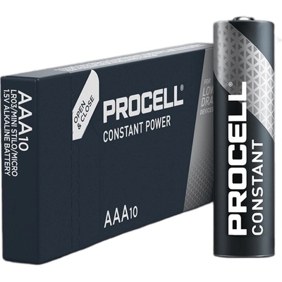 Duracell Алкална батерия LR03 1, 5V AA 10pk опаковка CONSTANT MN2400 PROCELL (PROCELL-LR03-10PK-CON)