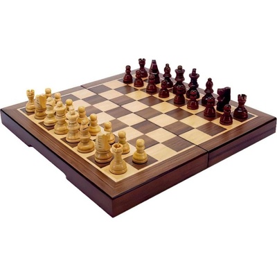 HOT Games Dřevěné magnetické šachy intarzované 24cm