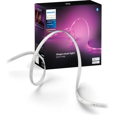 Philips Indoor 10m Smart LED Solo Lightstrip basic set, pack of 1, indirect lighting can be controlled with the Hue app, LED strip works with Alexa, Google Assistant and Apple HomeKit - 8720169326750
