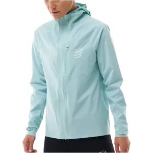 Compressport Дамско яке за бягане Compressport Women's Tempest Waterproof Jacket Running jacket - Ether / Reflective White (128-0724-0112)