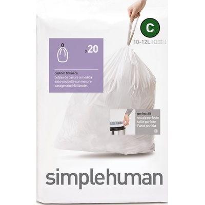 simplehuman Торбички за боклук Simplehuman размер В 10-12 л 20 бр (CW0162)