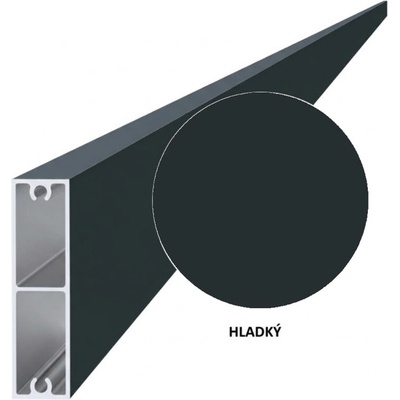 Hliníková plotová lamela 60x16 mm, tvar obdélník, antracit RAL7016, hladký povrch 2m +/- 5mm (AL-PV1-A-2)