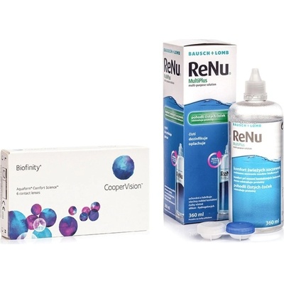 Cooper Vision Biofinity 6 čoček + ReNu MultiPlus 360 ml s pouzdrem