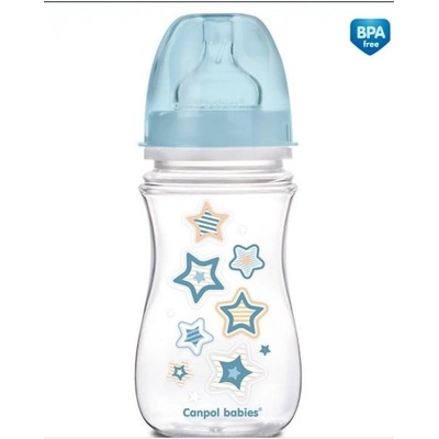 Canpol babies Fľaša sa širokým hrdlom Newborn baby 240ml modrá
