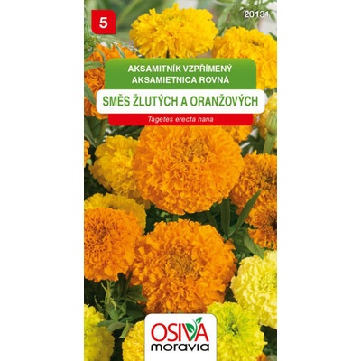 Semínka Aksamitník vzpřímený Směs žlutých a oranžových (Tagetes patula nana)