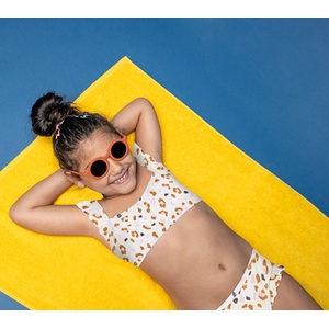 Swim Essentials : Бански от две части с къдрички с размери от 0 до 6 години "Οffwhite khaki leopard (SWE-2020SE527)