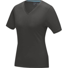 Kawartha short sleeve women's organic V-neck t-shirt Bouřková šeď