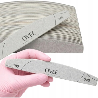 OveePro Pilník na nehty polokruhový papírový 180/240 50 ks