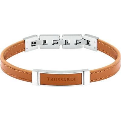 Trussardi Svetlo hnedý kožený náramok pre mužov T-Leather TJAXZ04