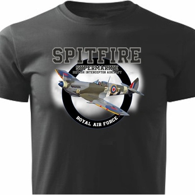 Tričko Striker Supermarine Spitfire čierne