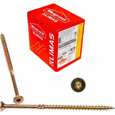 KLIMAS Wkret-met WKCS Ø5 mm TX-25 konstrukční vrut do dřeva se zápustnou hlavou 100 mm - 200 ks – Zbozi.Blesk.cz