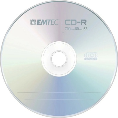EMTEC Оптичен носител CD-R, 700MB, Emtec, 52x, 25бр