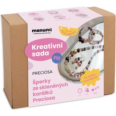 Manumi Manumi Kreativní sada na výrobu šperků ze skleněných korálků Preciosa