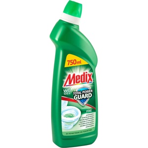 Medix Препарат за почистване на тоалетна Medix Total Power Guard, бор, 750 ml, тъмнозелен