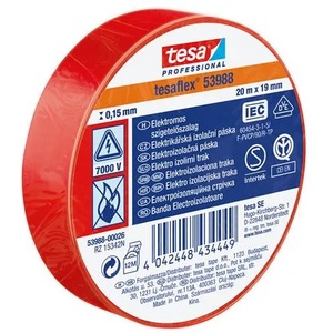 TESA Изолационна лента, 19 mm x 20 m, TESA "Professional", червена 53988-00026-00 (53988-00026-00)