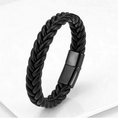NAKY kožený náramek Carlos Black N1005