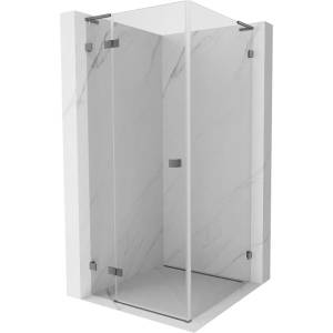 Mexen Lunar L лява душ кабина с панти 100 x 100 см, прозрачна, тъмно сива - 834L-100-100-95-00-L (834L-100-100-95-00-L)