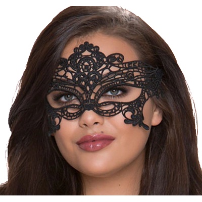 Queen lingerie Маска queen lingerie - wide black lace mask