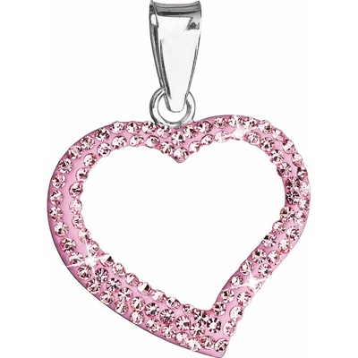 Pavona Strieborný prívesok s krištáľmi Swarovski ružové srdce 34093.3