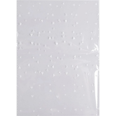 Prima-obchod Celofánový průhledný sáček srdíčka 13x18 cm, barva 1 bílá