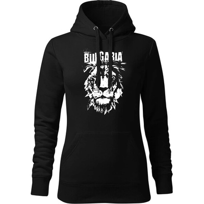 DRAGOWA дамски суитшърт с качулка български лъв, черен (37264)