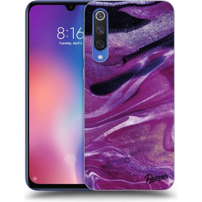 Pouzdro Picasee silikonové Xiaomi Mi 9 SE - Purple glitter čiré