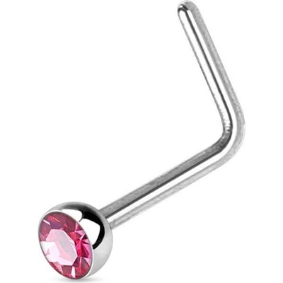 Šperky4U zahnutý piercing do nosu s kamínkem N0044-P