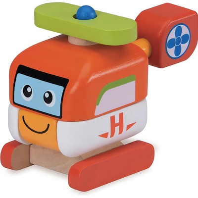 Wonderworld Drevená mini stavebnica helikoptéra