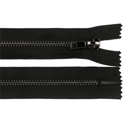 Prima-obchod Kovový zip No 5 délka 12 cm (jeansový), barva černá platina