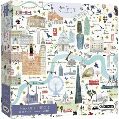 GIBSONS Mapa Londýna 1000 dielov