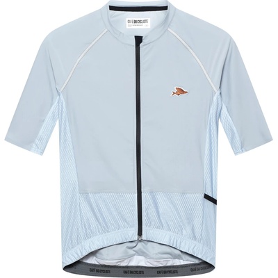 CafÉ du cycliste Мъжка фланелка с къс ръкав за колоездене CAFÉ DU CYCLISTE Magda Cycling jersey - Horizon Grey (056-4291-0213)