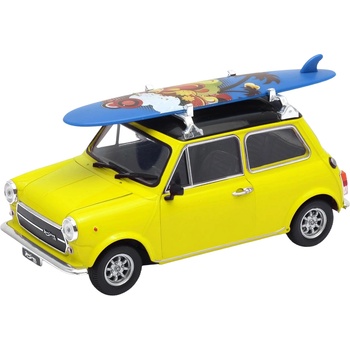 Welly Метална количка Welly Nex - Mini Cooper 1300, със сърф, жълта, 1: 24 (22496SB-W)