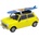 Welly Метална количка Welly Nex - Mini Cooper 1300, със сърф, жълта, 1: 24 (22496SB-W)