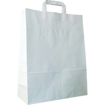 Papírová taška s plochým uchem 220x110x295 mm bílá