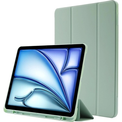 Protemio 76496 LEATHER Zaklápací kryt Apple iPad Air 11 2024 svetlozelený