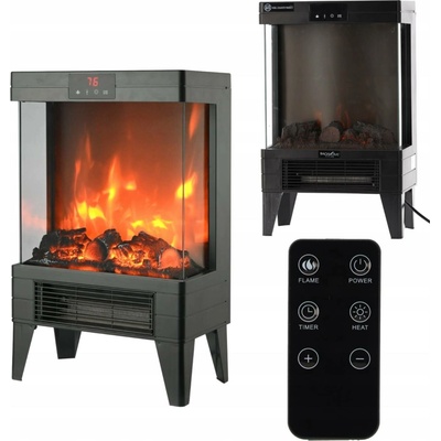 Chomik Stojící krb s funkcí topení 2000 W 32 x 18 x 52,5 cm černý