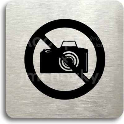 ACCEPT Piktogram zákaz fotografování - stříbrná tabulka - černý tisk bez rámečku