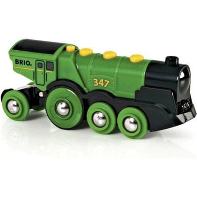 BRIO Мощен електрически зелен локомотив със светлини (33593)