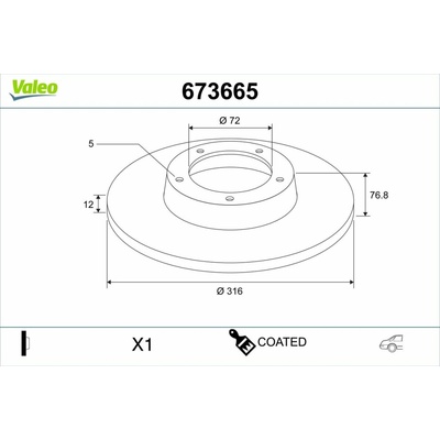 Brzdový kotúč VALEO 673665