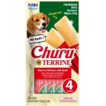 Inaba Foods Dog Churu Terrine - Лакомство за кучета, фин крем с Пиле и Телешко, 4 броя х 30 грама, Япония EUD532