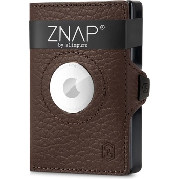 Image 1 of Slimpuro ZNAP Airtag Wallet, 12 карти, отделение за монети, 8, 9 x 1, 8 x 6, 3 см (Ш x В x Д), защита RFID (ZNAPAirDBrGr12) (ZNAPAirDBrGr12)