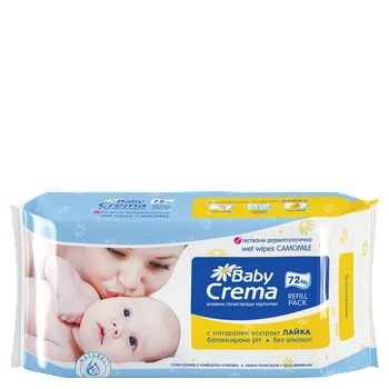 Baby Crema Мокри кърпички Baby Crema - Лайка, 72 броя (2007)