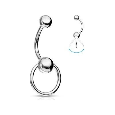 Šperky4U piercing do pupíku banánek pohyblivý BS01035
