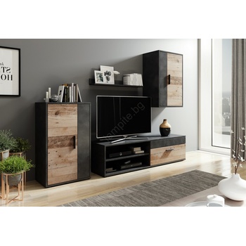 Wipmeb Sp. z o. o Секция за хол brick, кафява/черна (wm0002)