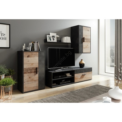 Wipmeb Sp. z o. o Секция за хол brick, кафява/черна (wm0002)