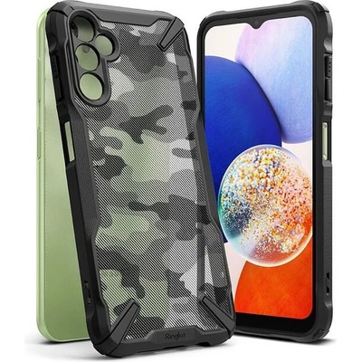 Ringke Противоударен Хибриден Калъф за Samsung A14, Ringke Fusion X Camouflage Case, Черен (8809919303606)